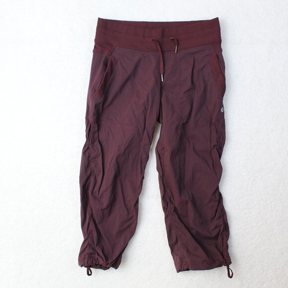 Lululemon Studio Pants Womens 4 Maroon Unlined Jogger Athleisure Travel Yoga Gym - Picture 1 of 5